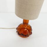 Vintage Kosta Boda orange glass table lamp 1960s