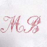 Monogrammed damask napkin monogrammed mb in red