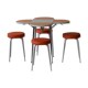 Entire table folding and stools orange and white formica 60s