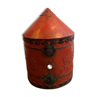Antique Chinese leather hat box