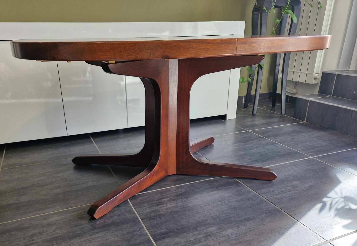 Vintage Baumann extendable teak table, 1970s