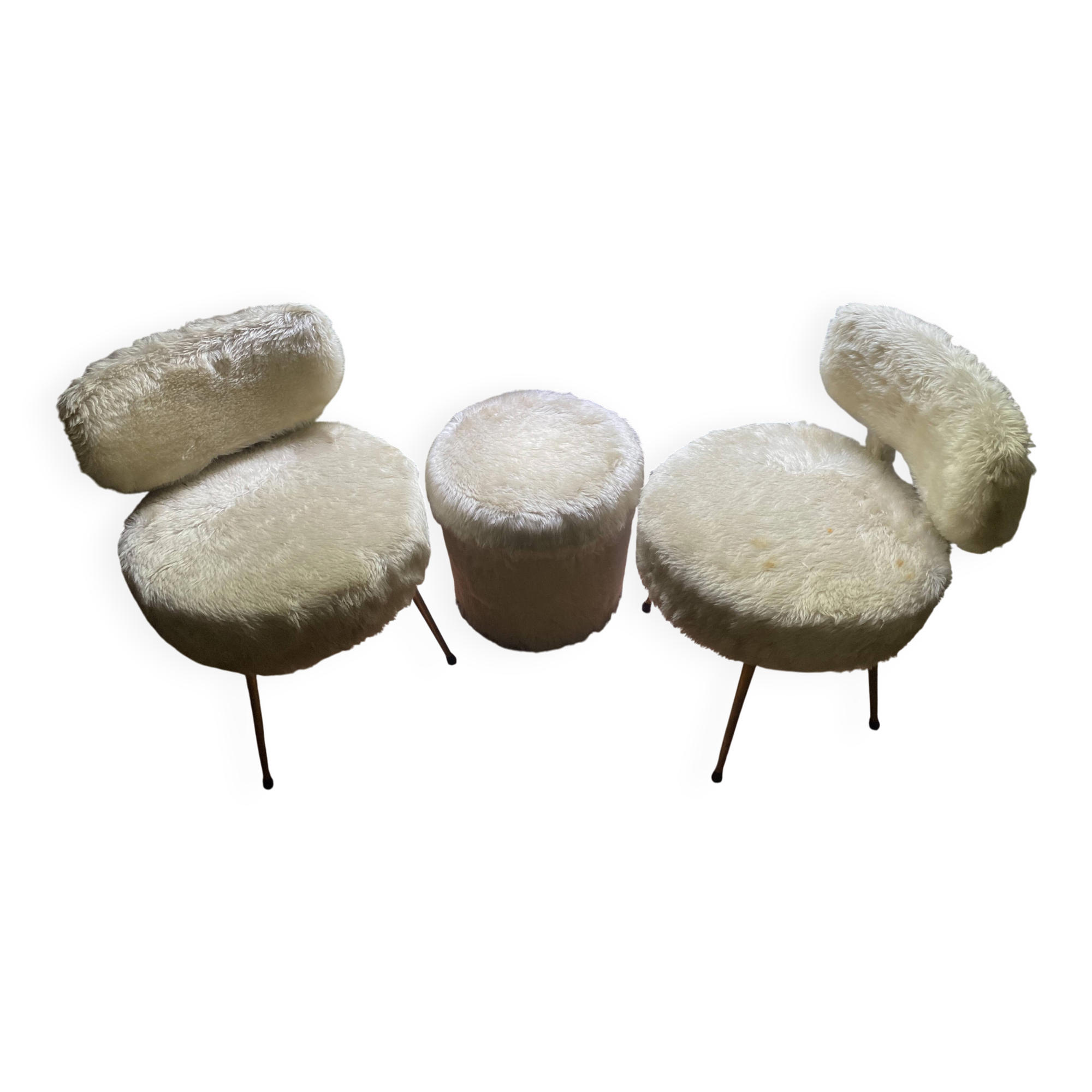 Lot 2 chaises et un pouf Pelfran