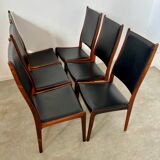 Arne Ovmand Olsen Mogens Kold Lot 6 old Scandinavian design Denmark chairs in vintage rosewood