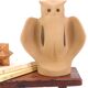 Owl lamp in beige ceramic, 1970s