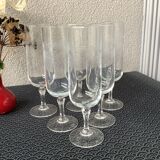 Flûtes à champagne en cristal ciselé à pied Vierzon