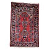 Antique Persian Kashan prayer handmade rug 131cm x 198cm 1920s - 1C1222