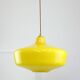 Mid-Century Italian Brass and Yellow Glass Pendant Lamp