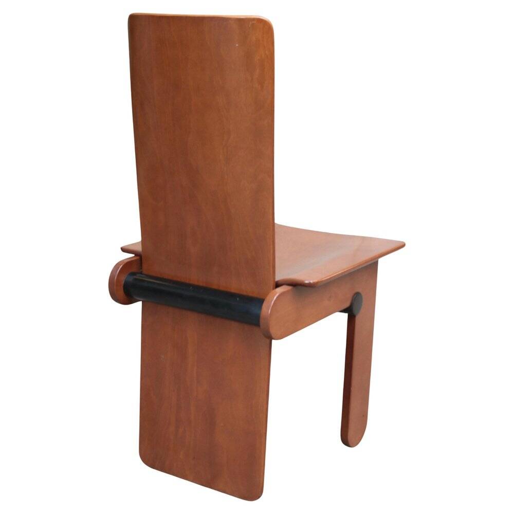 Wooden Chairs attributed to Carlo Scarpa for Gavina, Italy, 1970s, Set of 6