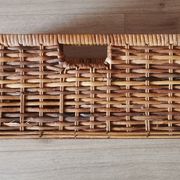 Grand tiroir panier osier rotin vintage ancien