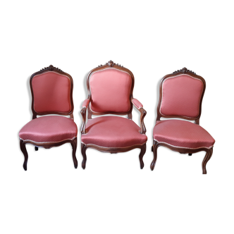 Ensemble fauteuil et chaises Louis XV
