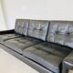 Vintage Danish retro Svend Skipper 3 person sofa in black leather 1960s