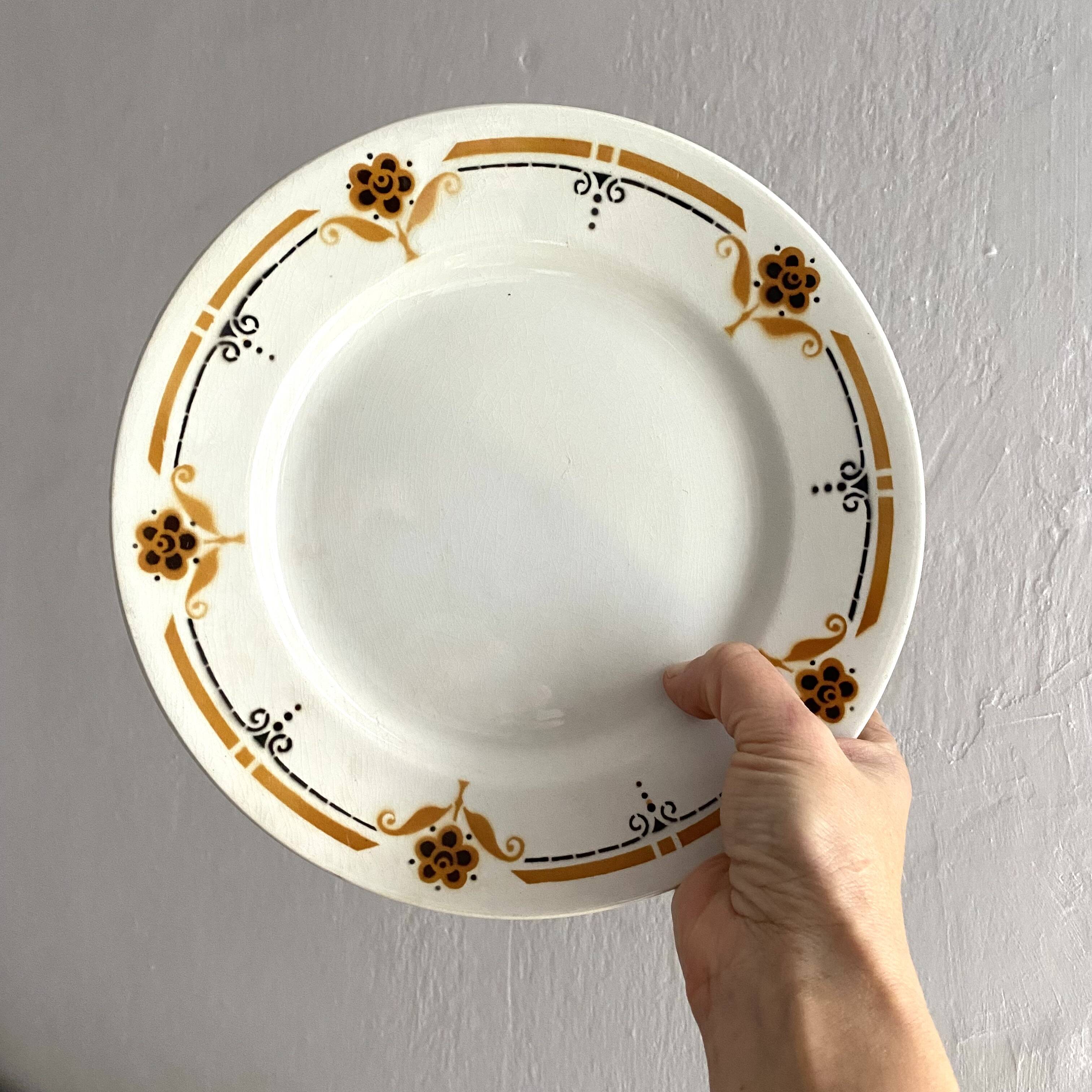 Soup plates from the 60s, Luneville earthenware