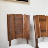 Set 6 chaises art déco chêne 1940