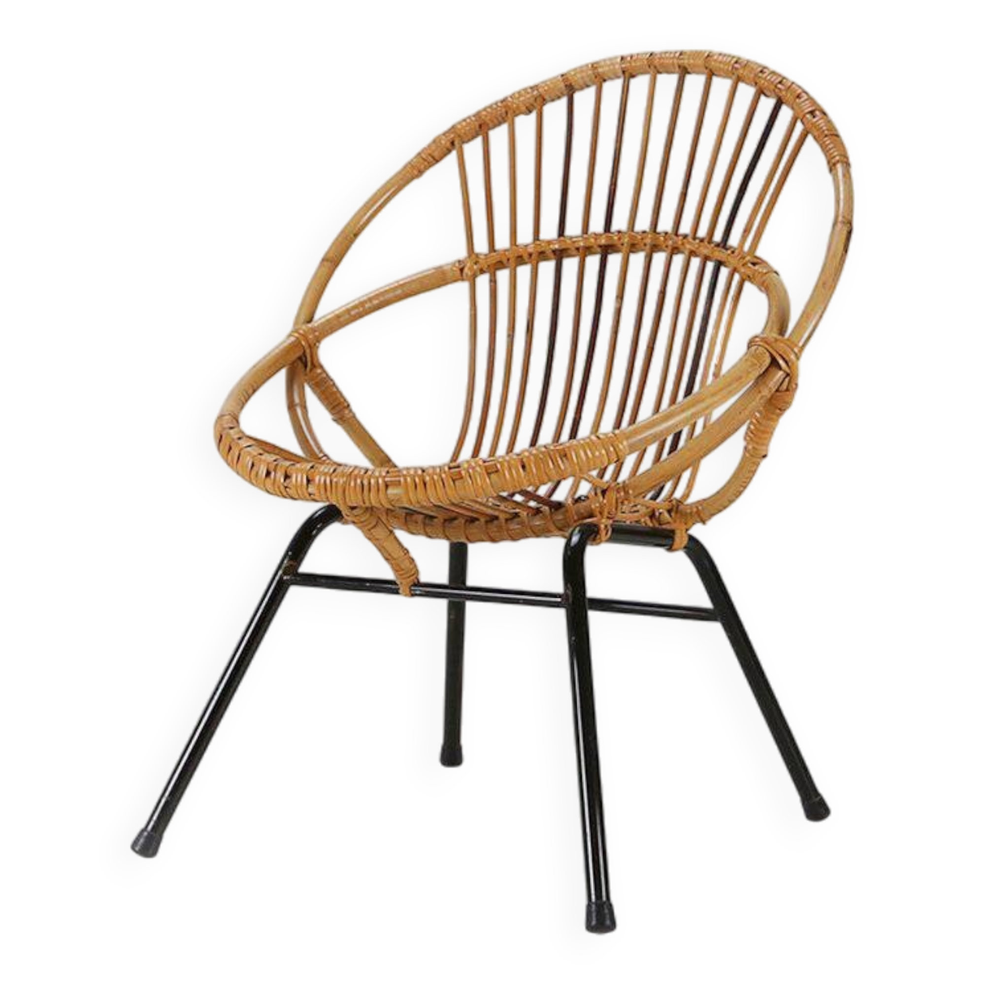 Mid-century rattan children’s lounge chair, the Netherlands 1960s