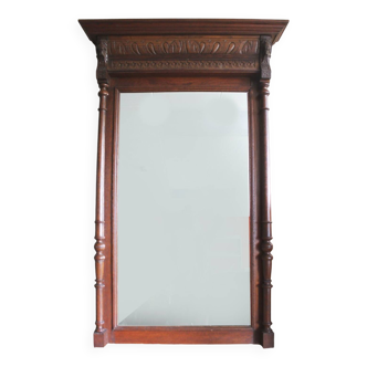 Oak mirror, Renaissance style, 20th century.