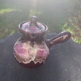 Coffee or tea service in enameled ceramic by Marius Giuge, artisan potter in Vallauris,