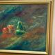 Oil on canvas “Still Life with Fruits” by Olle Bredford,Vintage & Framed 38×30cm