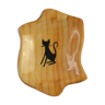 Earthenware pocket with faux-bois decoration decorated with a cat from the Grandjean-Jourdan pottery in Vallauri