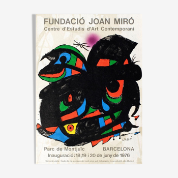 Affiche lithographique originale Joan Miro Fundacio Joan Miro - Barcelona 1976.