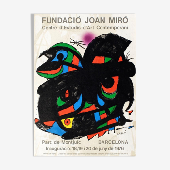 Original lithographic poster Joan Miro, Fundacio Joan Miro - Barcelona 1976.
