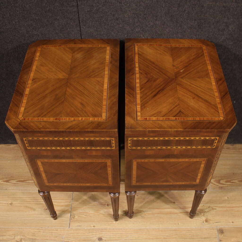 Pair of Louis XVI style bedside tables from the 60s