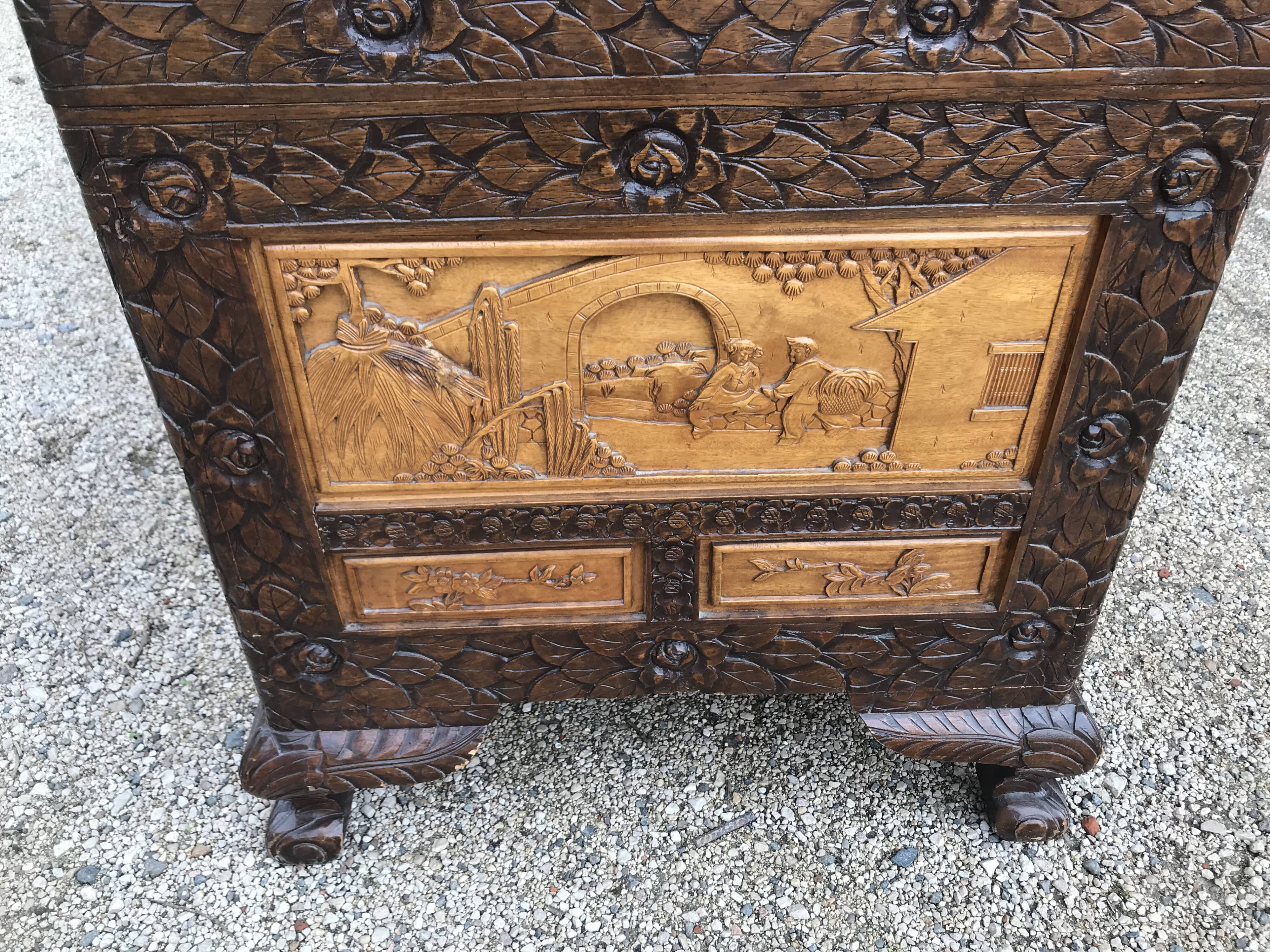 Indonesian sculpted chest