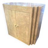 Meuble dresse double face Design, travertin & filets de laiton , ca 1960