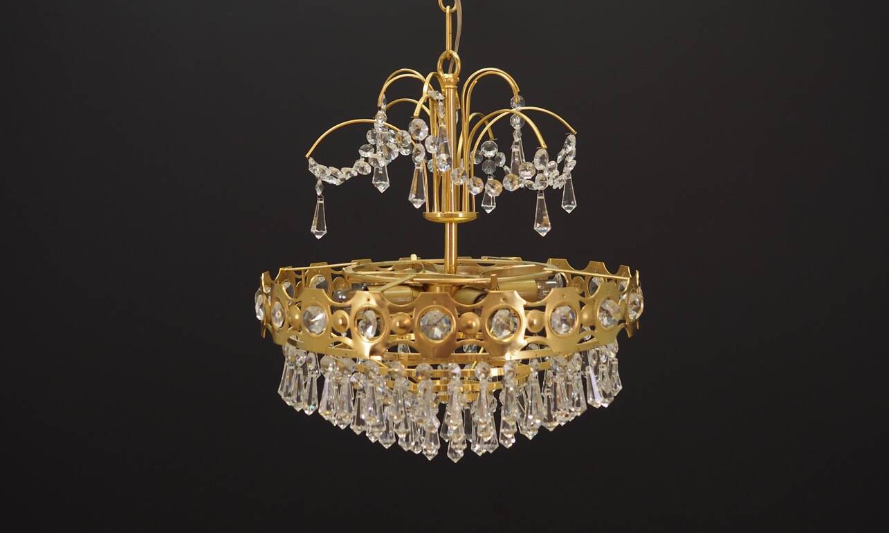 Brass chandelier, Danish design, 1970s, production: Denmark