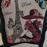 Louis XV armchair renovated and restyled "I love Paris"