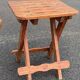 Pair of vintage folding wooden stools from Tyrol mountain
