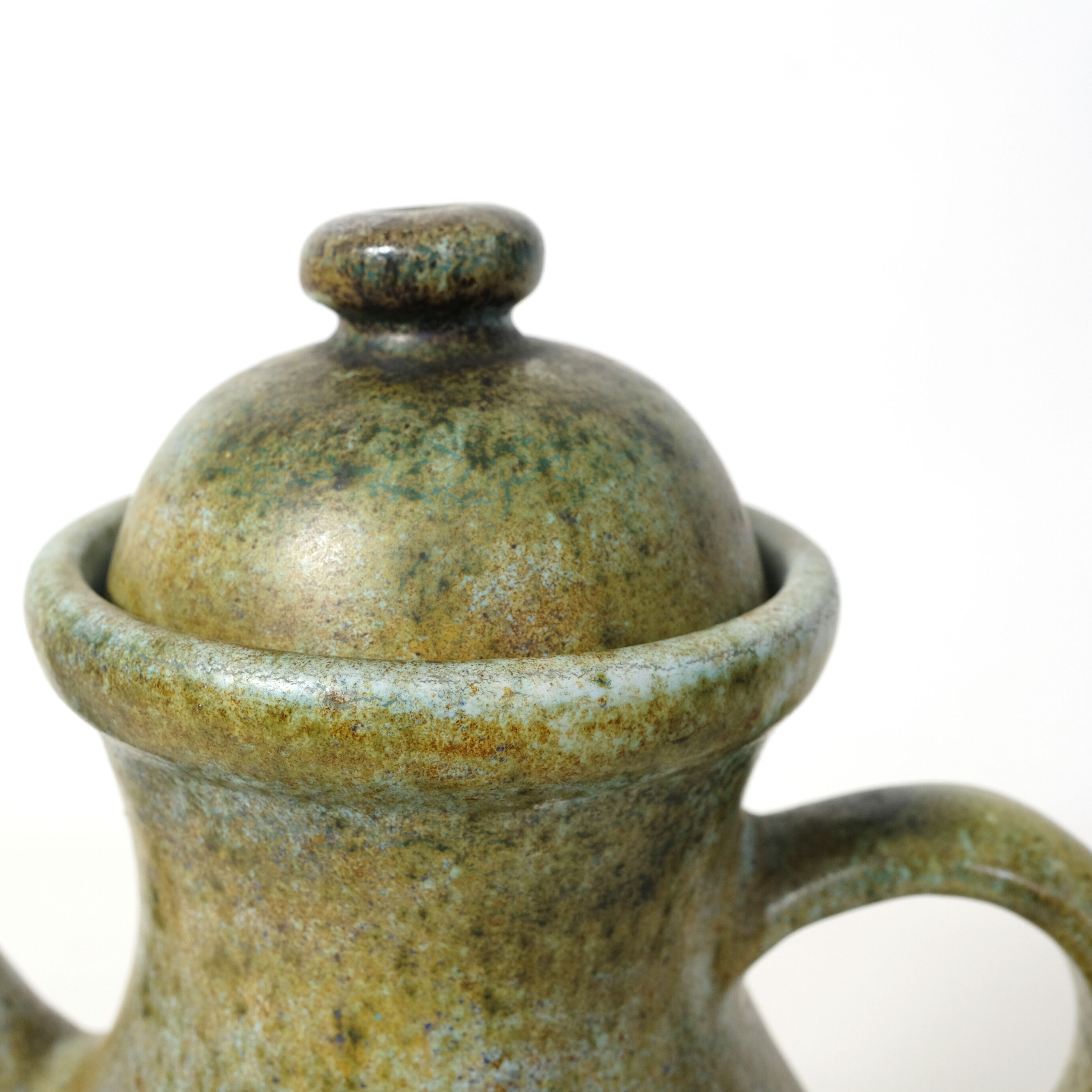 La Grange aux Potiers, ceramic pourer with green cover, 35 cm