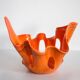 Vintage orange artistic vase from the mid-century, Europe, 1970s.
