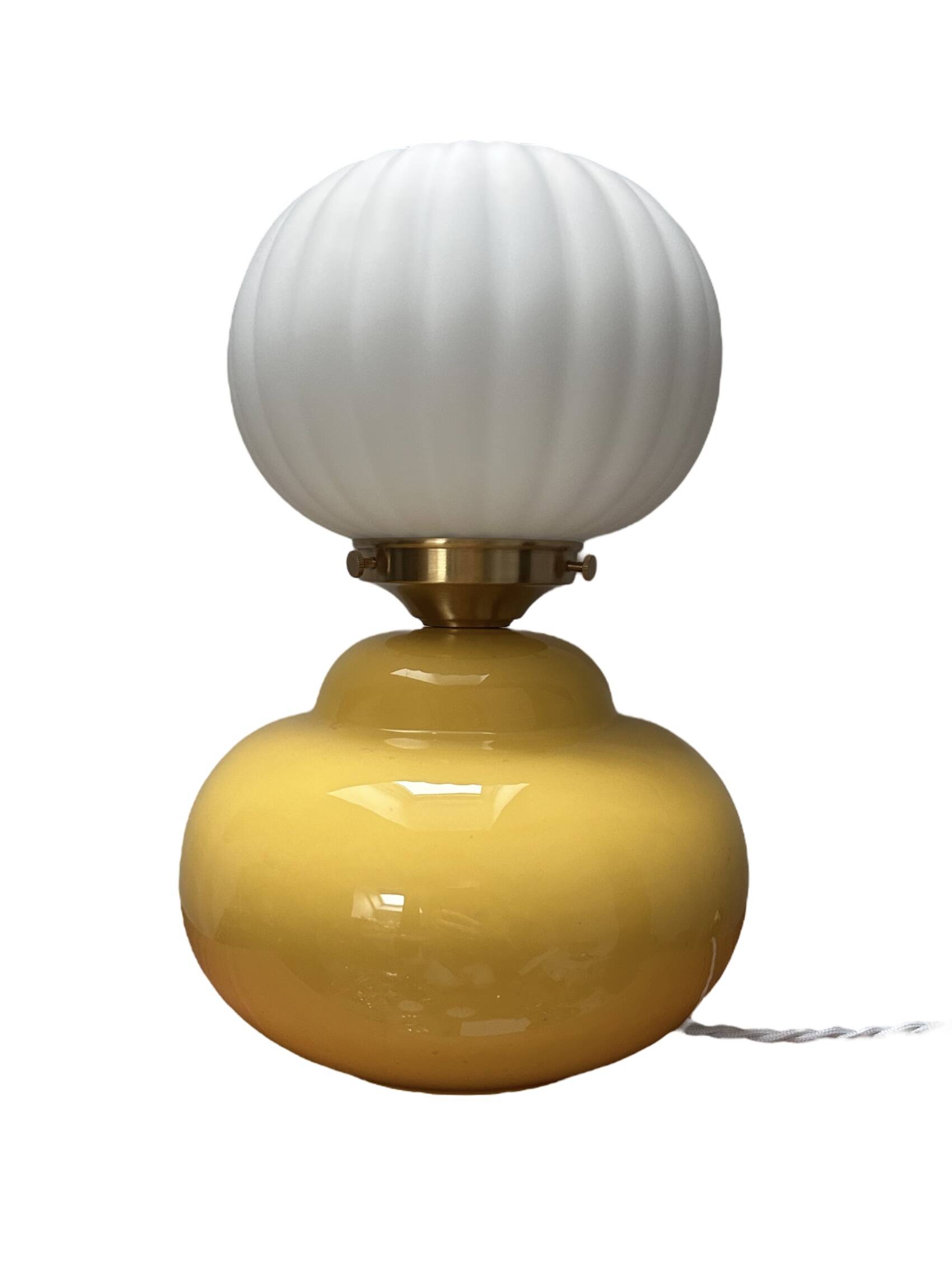 Vintage pleated globe bedside lamp