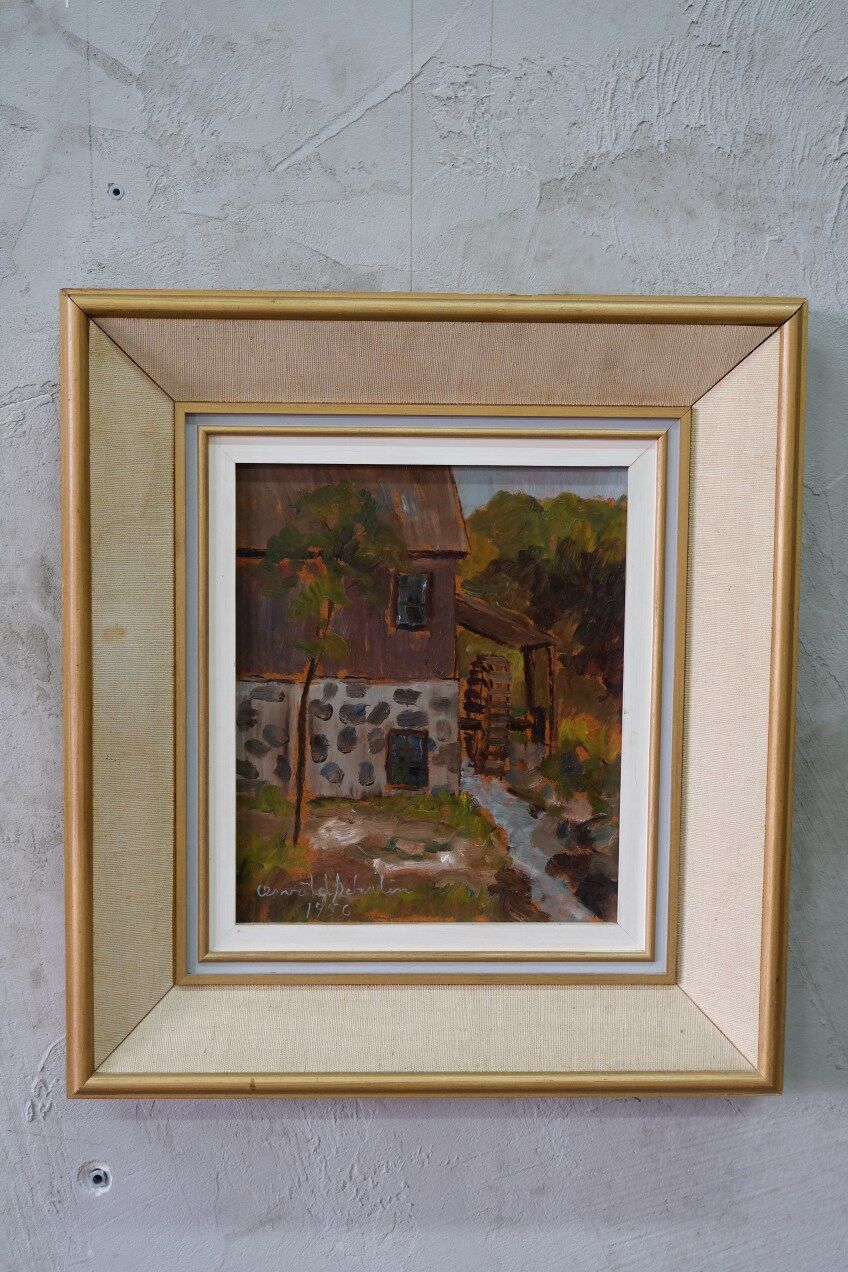 Swedish modern oil painting, 1956 Osvald Schalin (1897-1975)