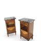 Tables de chevet italiennes en placage d'acajou avec de splendides