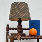 Old turned wooden bedside lamp 1940