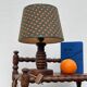 Old turned wooden bedside lamp 1940