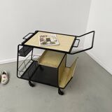Perforated metal serving trolley style Mathieu Matégot