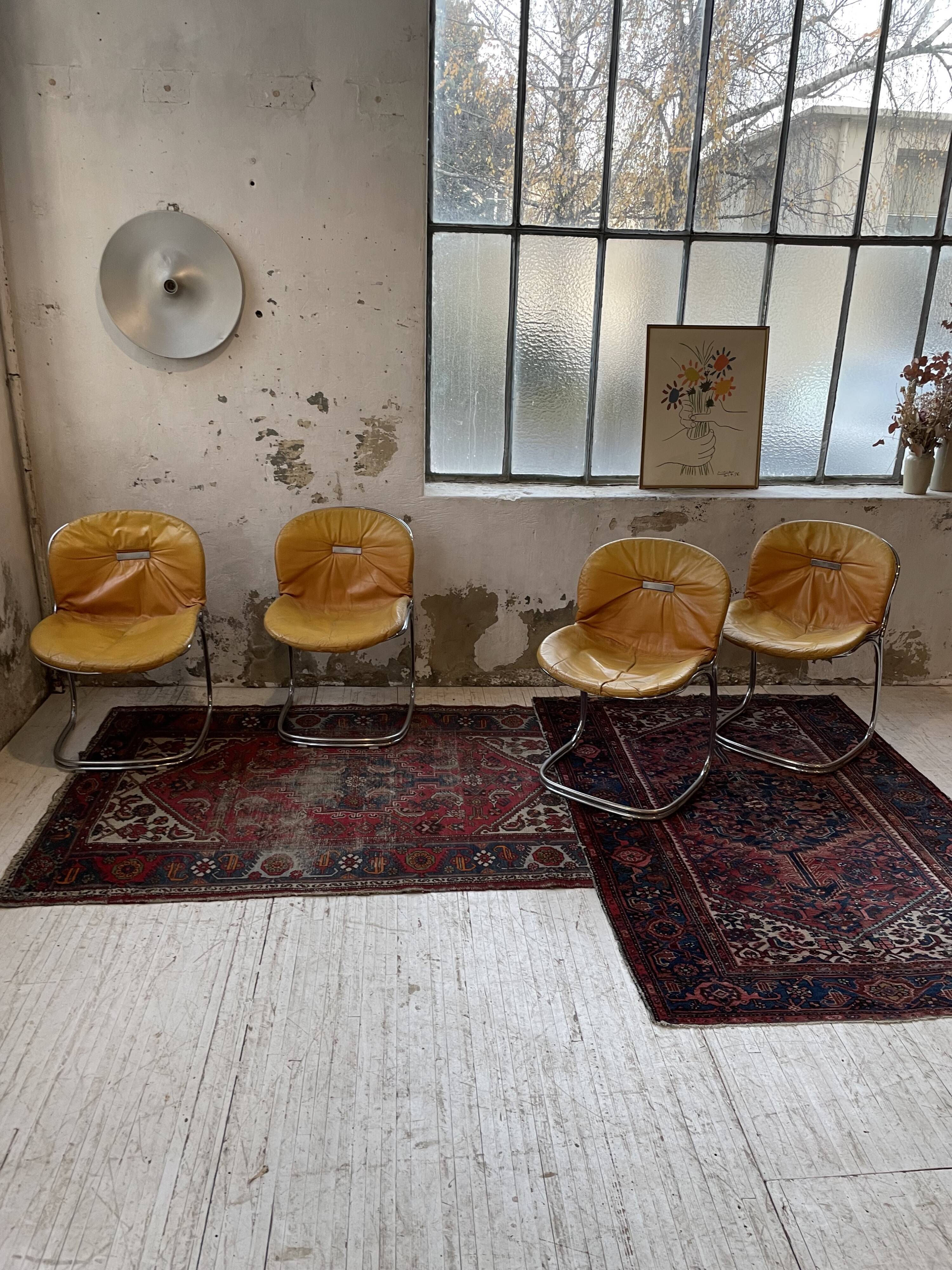 4 chairs Rinaldi "Sabrina" yellow leather
