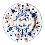 Assiette plate Compagnie des Indes décor Imari en porcelaine peinte à la main, XVIIIème s., n°1