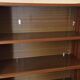 Vintage: Wooden display cabinet with 5 shelves, 4 metal legs.