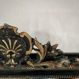 Miroir Napoleon III, noir et or avec fronton 75x112cm