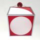 Cubic Red and White Plexiglass and Metal Pendant, Italy