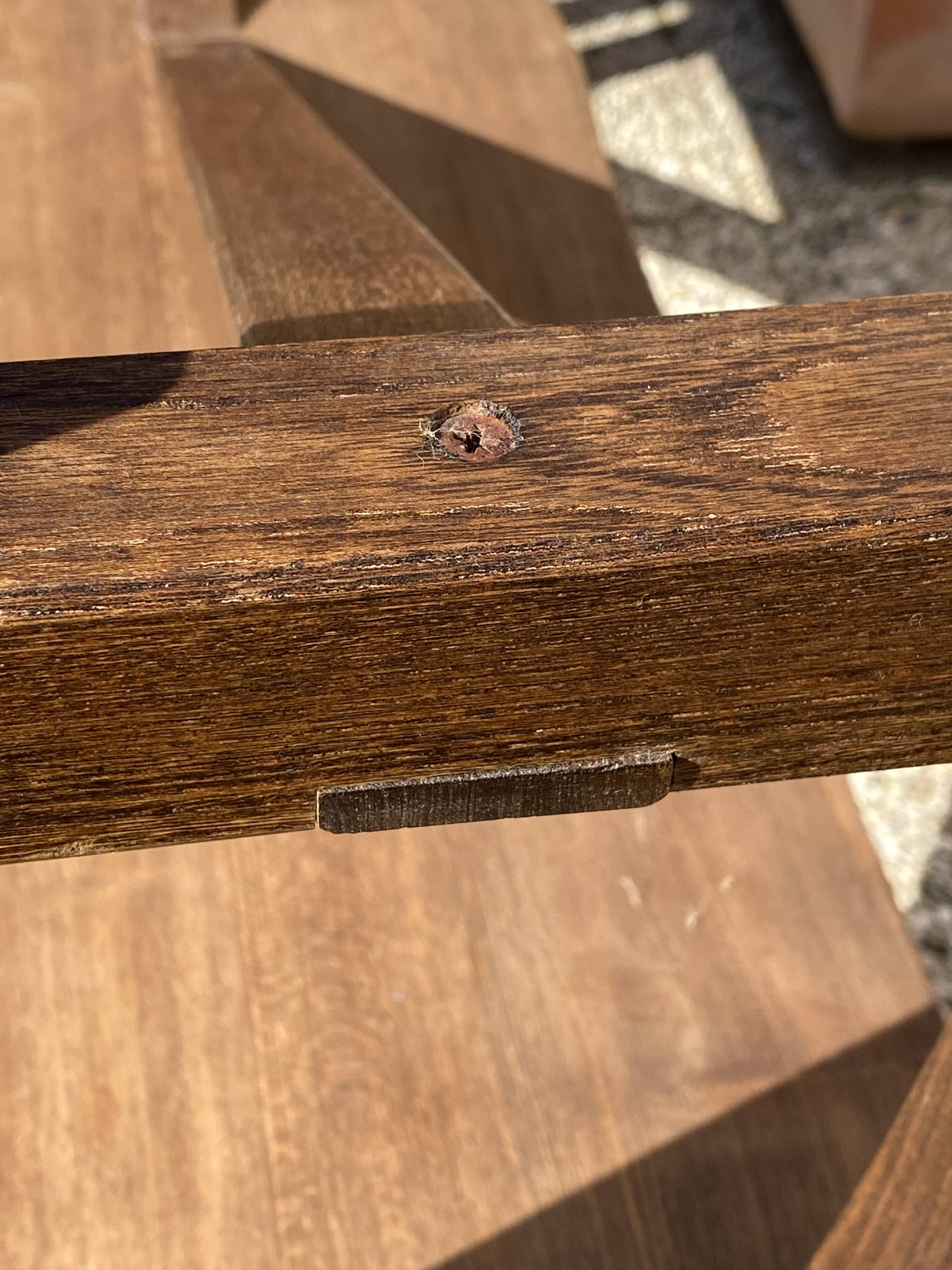 Paire de bancs orme pour table de ferme brutaliste rustique 1950