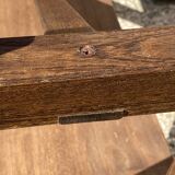 Paire de bancs orme pour table de ferme brutaliste rustique 1950