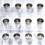 12 silver liqueur glasses
