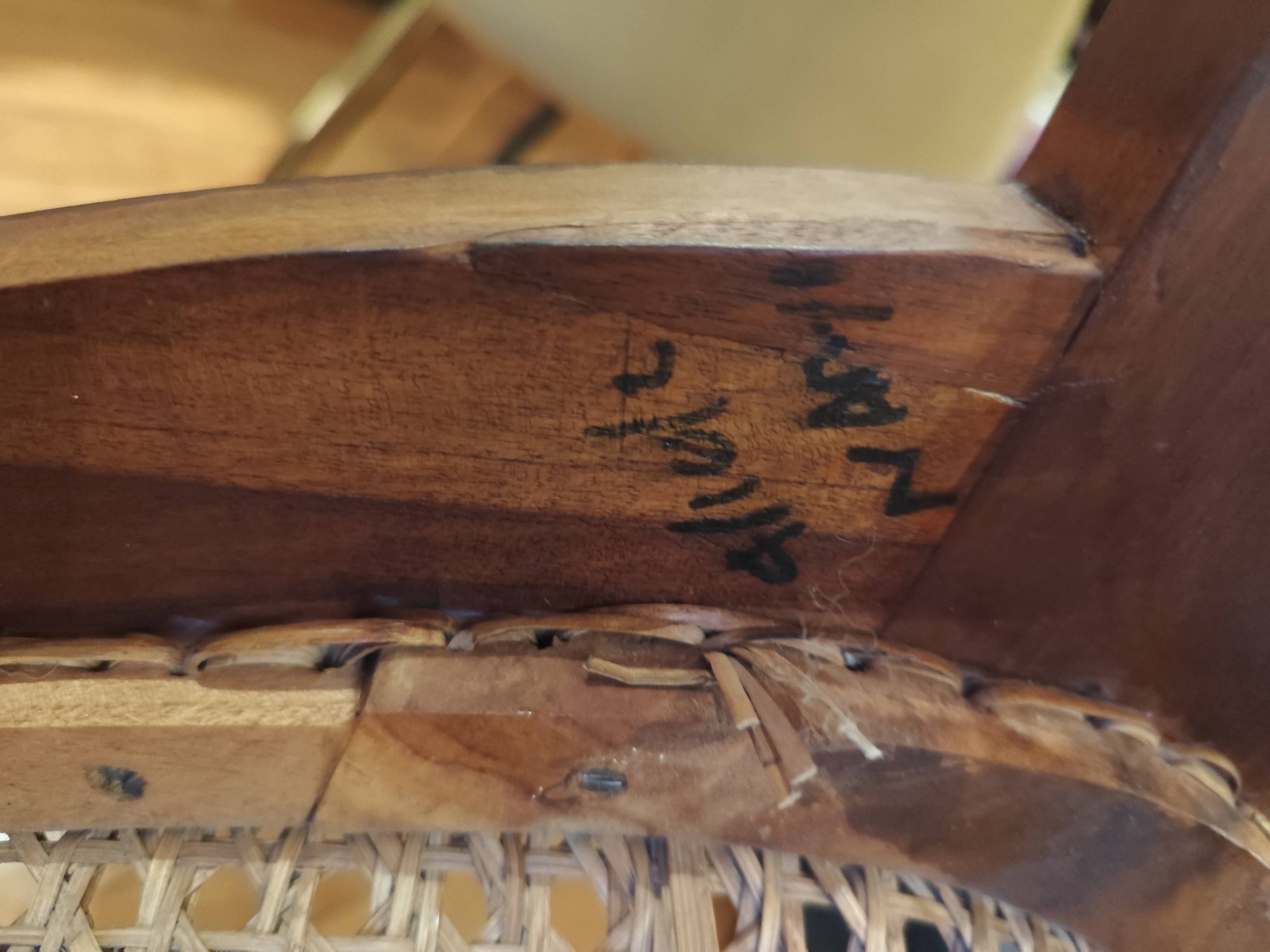 Planter's chair in wood and cane