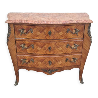 Louis XV style chest of drawers in rosewood