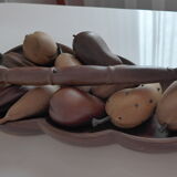 Exotic wood vintage fruit platter