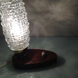 Structured tulip glass bedside lamp / vintage 60s-70s